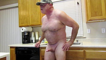 Preview 2 of Dripped Cock - Naked and hard in the kitchen.