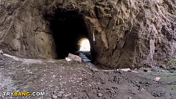 Preview 4 of Sister Help To Xxx - Big Tits MILF Aletta Ocean Anal Fucked In Public Cave!