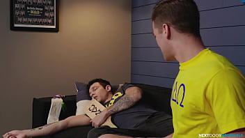 Preview 1 of Pory Mony Sex - Hunk Pledge Railed By Annoyed Tatted Senier - Jayden Marcos,  Jonathan Tylor - FULL SCENE - ASGmax