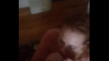 Preview 1 of 12 Inch Dildo Deep Anal - Nasty milf sucking my balls.
