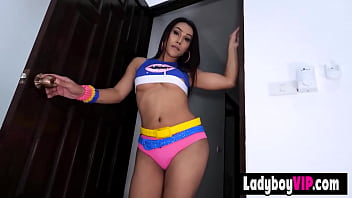 Preview 2 of Father Daughter Taboo Brutal - Cute ladyboy gets hired for a nice blowjob session