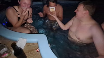 Preview 3 of Tight Ass Twin Porno Starlets - 5 people licking the creamy box empty