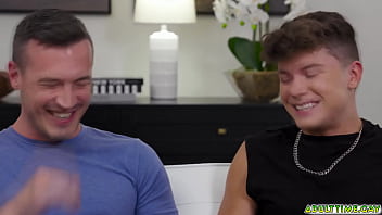 Preview 2 of Leksi Laila - Drake Von and Derek Kage come up with flimsy excuses to jerk off side by side and frot that leads to filled sex