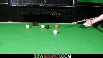 Preview 1 of Shoting Bus - He screws bbw in fishnets on pool table