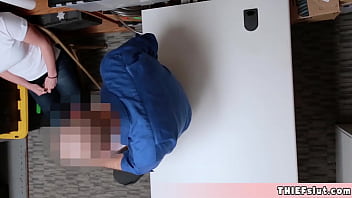 Preview 2 of Mom Xxx Dase Son - Sexy brunette shoplifter caught and after a cavity search she must offer her tight teen pussy
