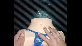 Preview 1 of 5yeats Girl Xxxbf - TRAILER: CANDY RECIBE MASIVO CRIEMPIE! EN TANGA DE MALLA AZUL.