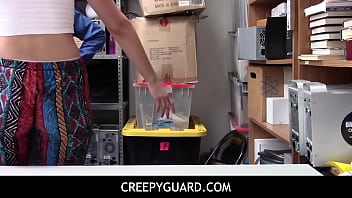 Preview 1 of Fake Txu - CreepyGuard  - Bella Rolland In Back Office Strip and Fuck