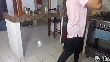 Preview 1 of Teen All Hd Xxx - Step Mom Sex - Step Mom Seduces Step Son In Kitchen Shows Her Big Ass To Guy With Big Cock And Takes It In Her Creamy Pussy - Big Ass