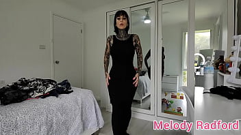 Preview 4 of Kyalsroomsunny Leone Air Hostess - Sheer Black Lingerie and gym tights try on Haul Melody Radford