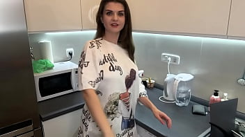 Preview 2 of Kinky Slim - Stepmother with fat cock was caught by her horny Stepson and she made him suck her cum