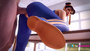 Preview 1 of Bihabh Kei - Chun-Li Big Creampie leaking out in Standing Doggystyle pose (Street Fighter 3d animation)