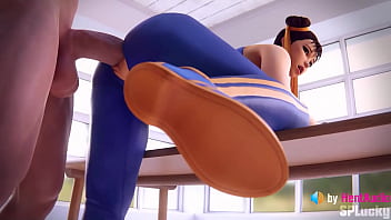 Preview 4 of Bihabh Kei - Chun-Li Big Creampie leaking out in Standing Doggystyle pose (Street Fighter 3d animation)