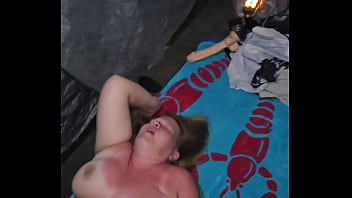 Preview 1 of Very Fat Mom Sex Son - Deep creampie outdoors during night being sneaky