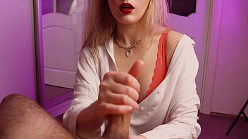 Preview 2 of Dog Long Fick - Beauty jerks off guy in sexy lingerie