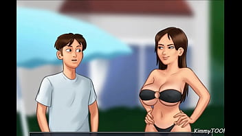 Preview 1 of Butt Gamesahow - Summertime Saga Sex Scene - StepBro vs Stepsis risky Public Pool Fuck