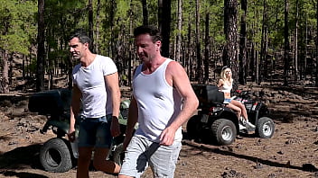 Preview 2 of Brazzzar Full Hd - Cock Hungry Blonde Candee Licious Takes DP Pounding In The Woods GP2903
