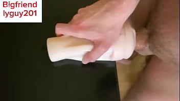 Preview 1 of Double Pleasure Hard - Solo Male Fleshlight Fuck while Moaning and Ooze Cum out of his Big Dick