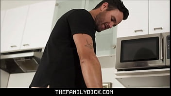 Preview 2 of Skinny Black Solo - Skinny Twink step Son Edward Terrant Fucked By In Kitchen