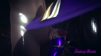 Preview 2 of Japanese Vs Amerika Fuck Girls - Genshin Impact Hentai - Mona Hard Sex Under the rain