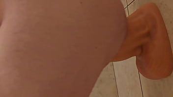 Preview 3 of Army Duck Me - Fucking a Goliath lookalike dildo standing up