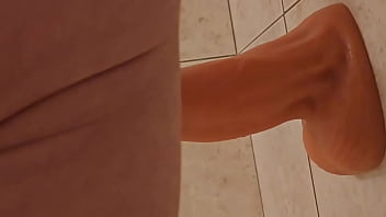 Preview 1 of Army Duck Me - Fucking a Goliath lookalike dildo standing up