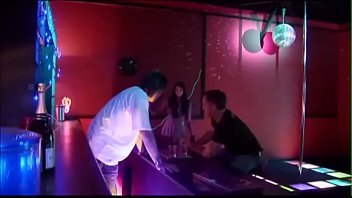 Preview 1 of Melayu Melancap Anak - Lady Cop Stripper Takes Two Cocks on a Bar