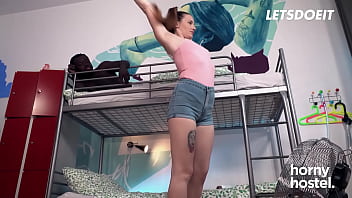 Preview 1 of Gay Bisexual Nylon - Adventurous Slut Elena Vega Takes BBC In Vacation - HORNY HOSTEL