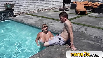 Preview 2 of Romam Momsex - Big Tits Stepgrandmother Helping Him To Get Over The Break-Up