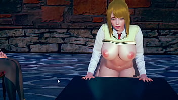 Preview 3 of Yoni Massagem - School girl getting ass licked by old teacher in front of school staff