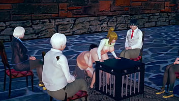 Preview 1 of Yoni Massagem - School girl getting ass licked by old teacher in front of school staff
