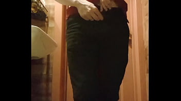 Preview 1 of Shemale Therapist Fucks Guy - Getting nude in cafe toilet and piss on you