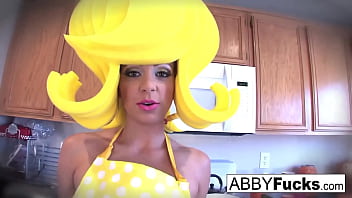 Preview 1 of Kaur Lia - Surreal Kitchen dress up with Abigail and her giant cucumber