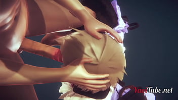 Preview 3 of Asami Suma - Final Fantasy VII Yaoi - Cloud Crossdress Like a Girl in Honeybee Sissy Femboy Anal Blowjob and Creampie 1-2