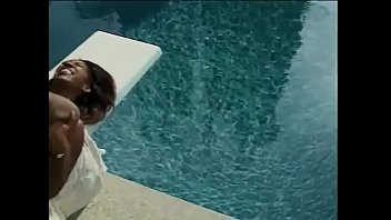 Preview 3 of Sereias Zz - Buff black stud fucks chocolate little whore doggy style by the pool