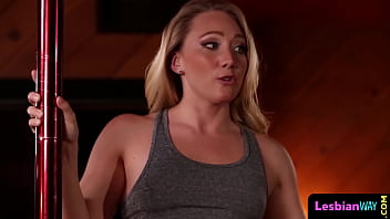 Preview 2 of Ppraievox - Pole dancing glamour lesbians get dirty