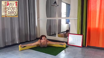 Preview 2 of Mom Sonc9m - Nude yoga compilation. A woman in panties practices yoga in the gym. My Secret Diary. Long 6