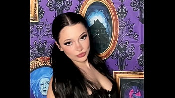 Preview 1 of Two Latina Amateur Webcam - Pigtails Goth Girl Takes Off Bra In Haunted House With Music