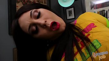 Preview 1 of Russian Horne - Pervert Girl JoJo Kiss jerks off to her own porn gives you a hand job finisher all over her face with big cum load
