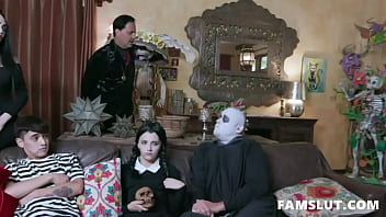 Preview 1 of Russian Lesbian Tribbing - Family Orgy in Special Costumes