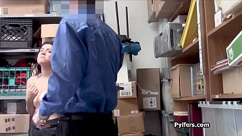 Preview 3 of Gloria Diax - Guard drills busty Latina suspect at the office