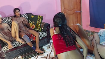 Preview 1 of Wwxx Bagla - Black Sluts gets tight pussy during orgy fuck foursome Beautiful porn   .... Hanif and Popy khatun and Mst sumona and Manik Mia