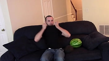 Preview 2 of Moana Movie - Brad Borrelli Shoves His Big White Cock In a Watermelon