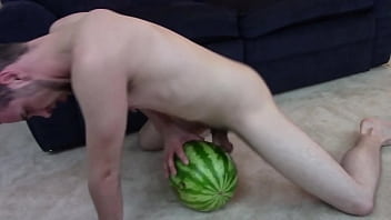 Preview 4 of Moana Movie - Brad Borrelli Shoves His Big White Cock In a Watermelon