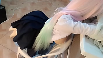 Preview 1 of Wank Over My Big Tits - Big ass college girl fucked in the best doggy style in POV cosplay (Over 18)