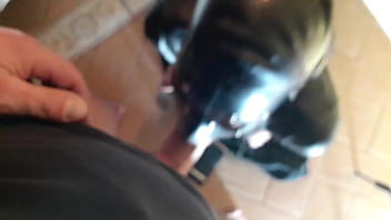 Preview 2 of Old Sex Slpeeing - Laura XXX in fishnet stockings and platform boots blowjob on her knees