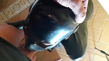 Preview 1 of Old Sex Slpeeing - Laura XXX in fishnet stockings and platform boots blowjob on her knees