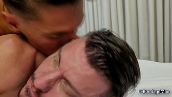 Preview 1 of Cut Gf Bf - Diogo Nasser and Duque Vittorio fucking bondage tied up and gagged and cum over the Duque gagged mouth | PREVIEW