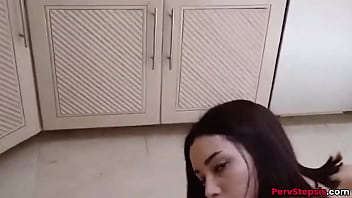 Preview 3 of And Son Sex Infront Of Dad - Brunette Hot Stepsister Aria Lee Banged By