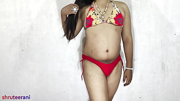 Preview 3 of Lucky Bro - BEACH FASHION PART 4 - SOLO INDIAN TRANS CROSSDRESSING IN BIKINI
