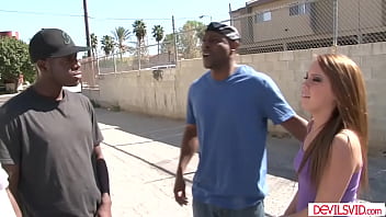 Preview 1 of Girl Xxy - Petite teen deepthroating then gangbanged by black neighbors